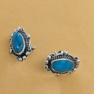 Navajo turquoise and sterling earrings